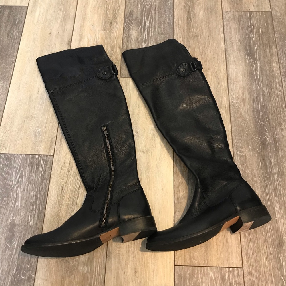 SOLD| FRYE Shirley Over The Knee Black Boots 8.5 - Picture 3 of 8